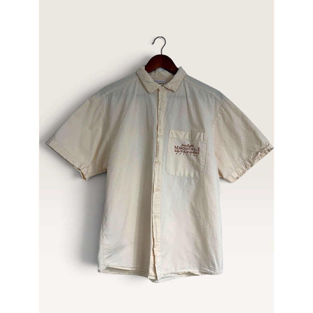 Vintage Jimmy Buffet Margaritaville Shirt Mens Medium Cream Button Front 1995 - Picture 2 of 7